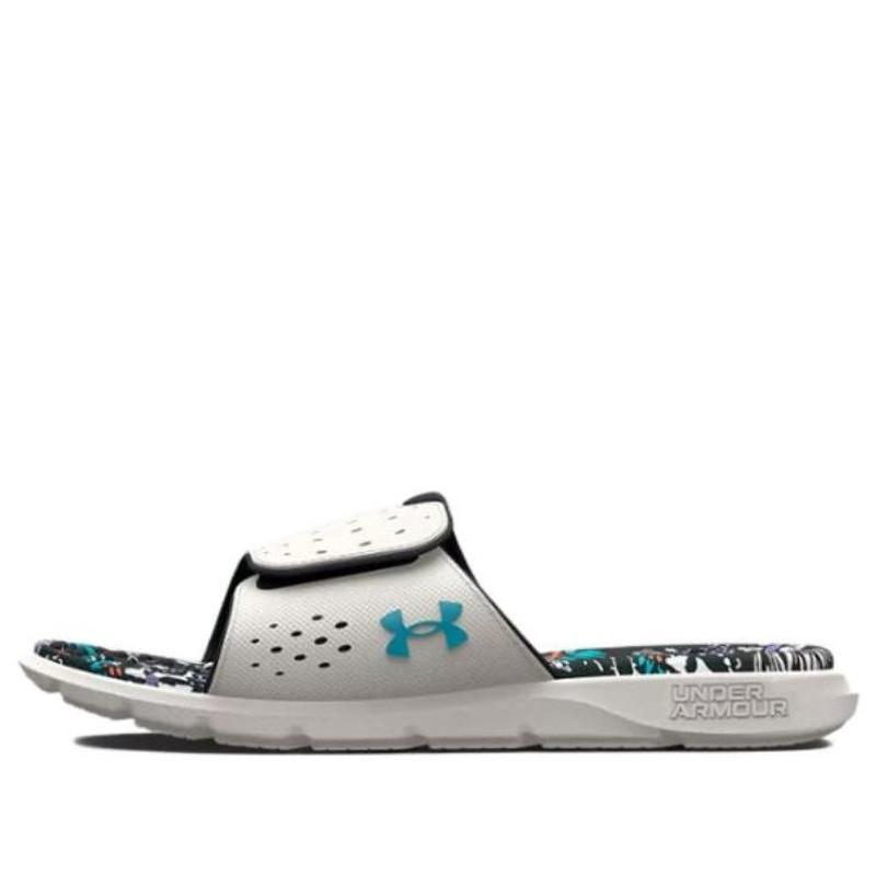 (WMNS) Under Armour Ignite 7 Graphic Footbed Slide 'Grey Mist Floral' 3026029-100 1