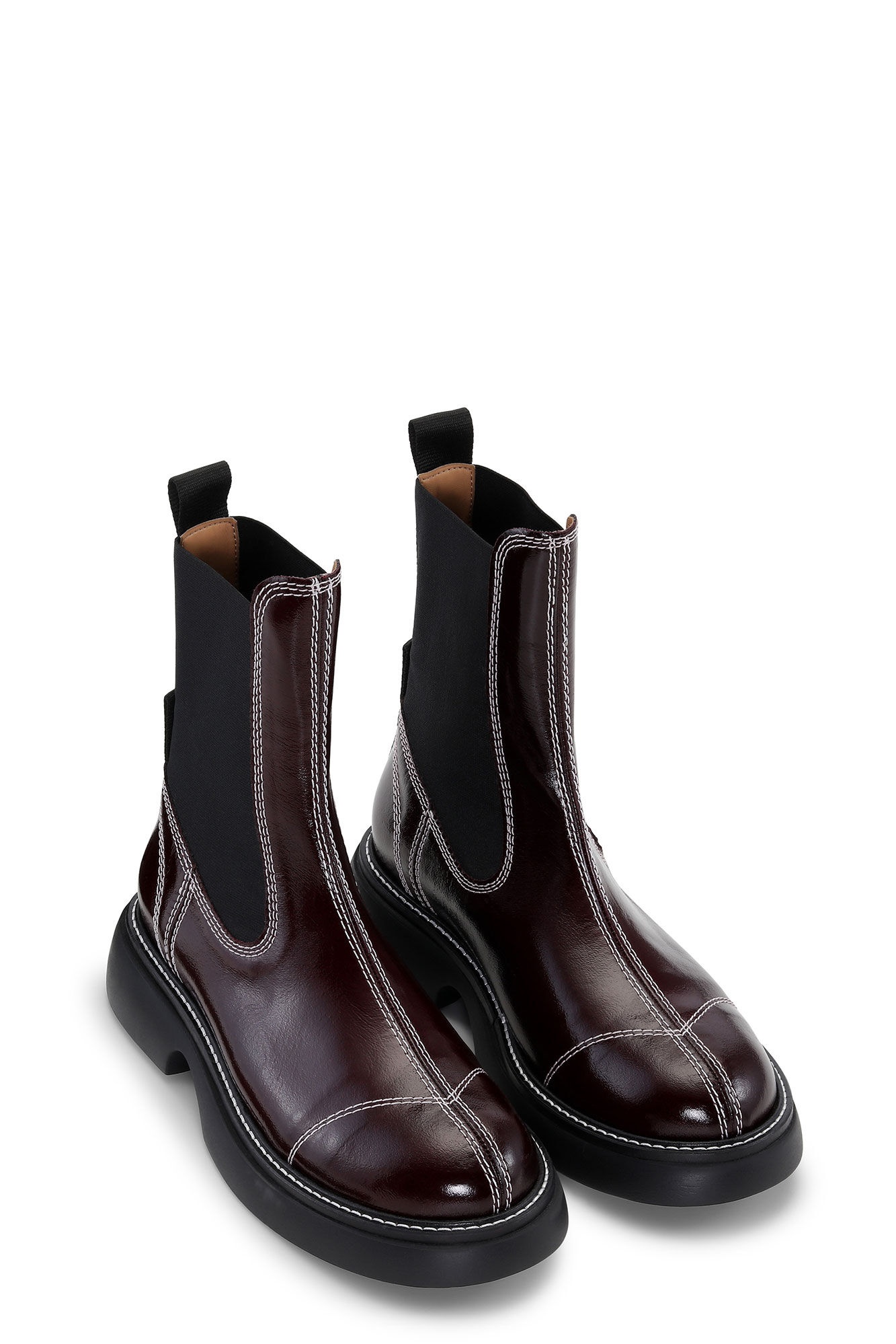 BURGUNDY EVERYDAY MID CHELSEA BOOTS - 2