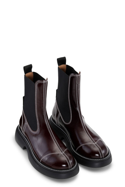 GANNI BURGUNDY EVERYDAY MID CHELSEA BOOTS outlook