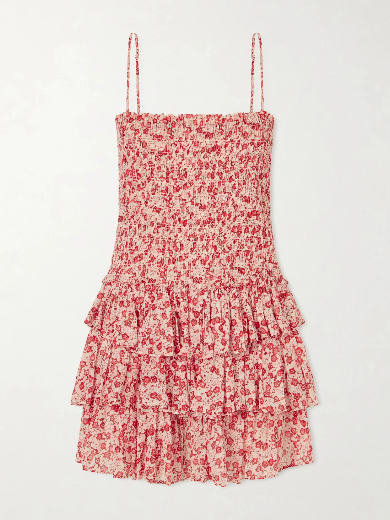Elodie Floral-print Ruffled Organic Cotton Mini Dress - 1