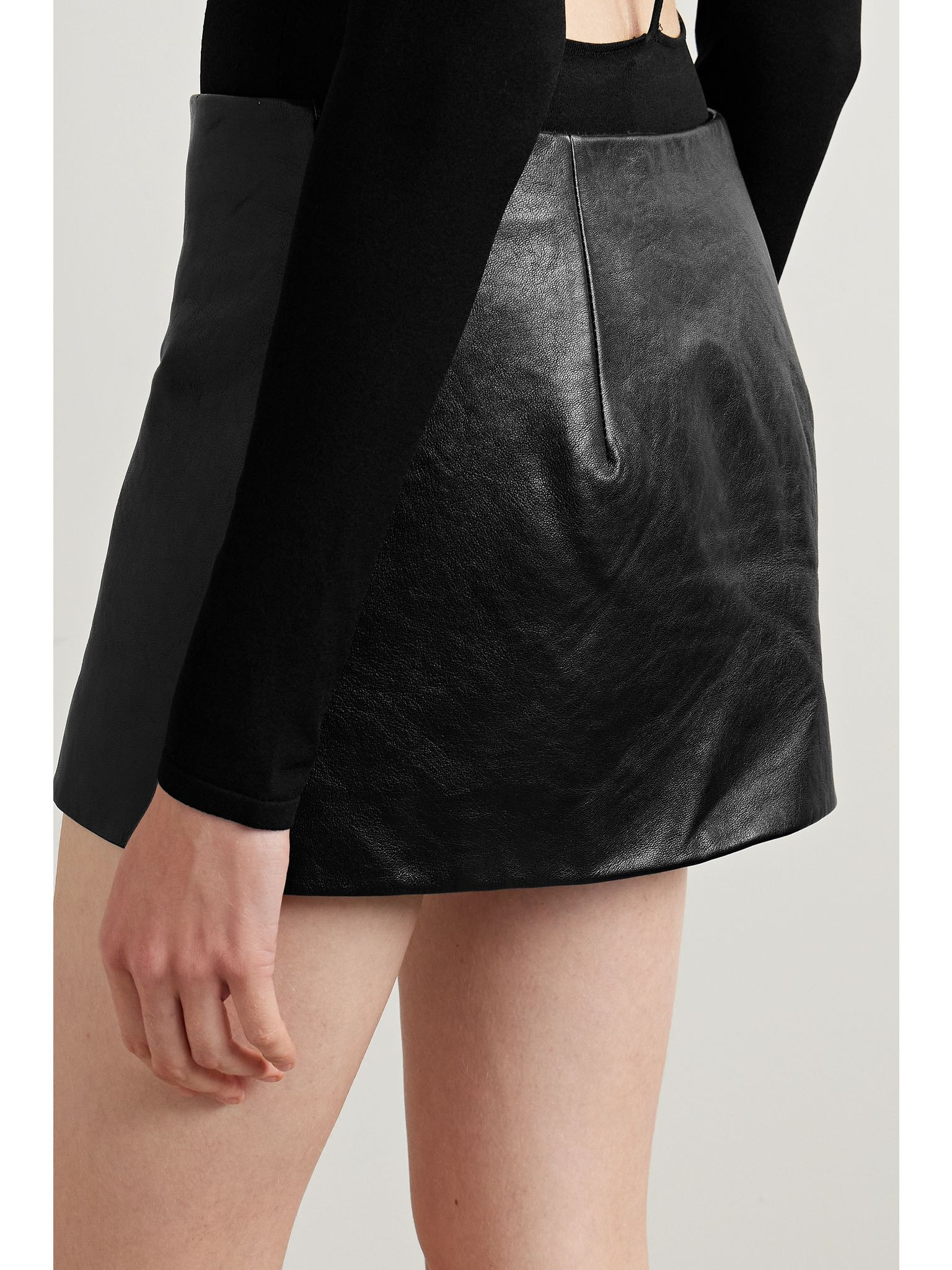 Jett leather mini skirt Black - 4