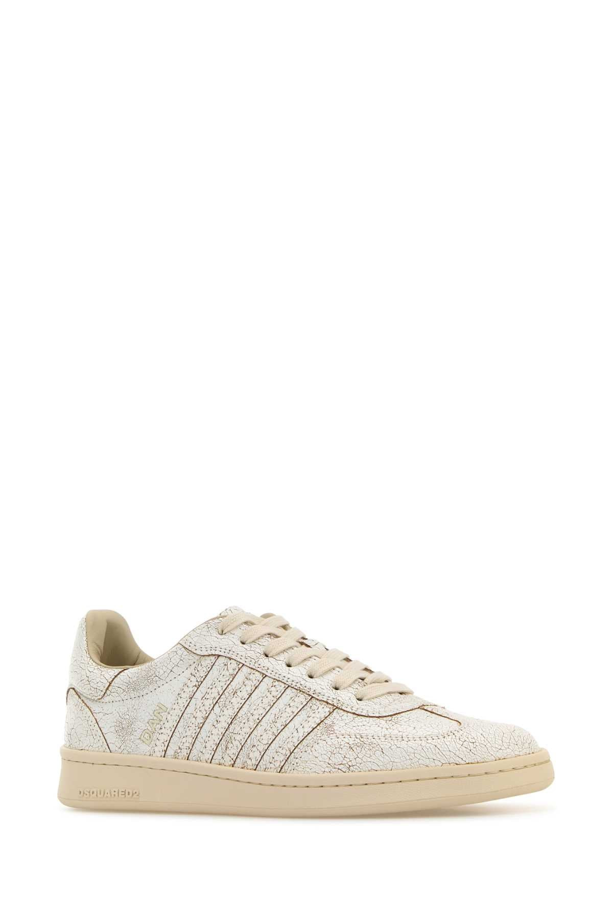 Dsquared Men White Leather Boxer Sneakers - 2