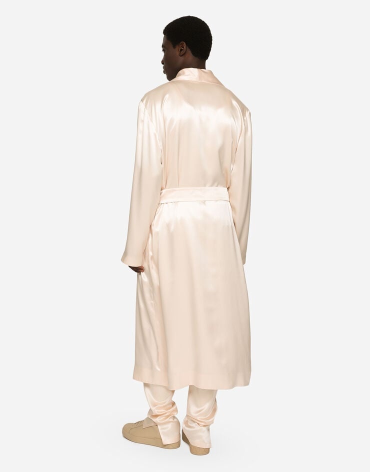 Silk satin robe with metal DG logo - 3