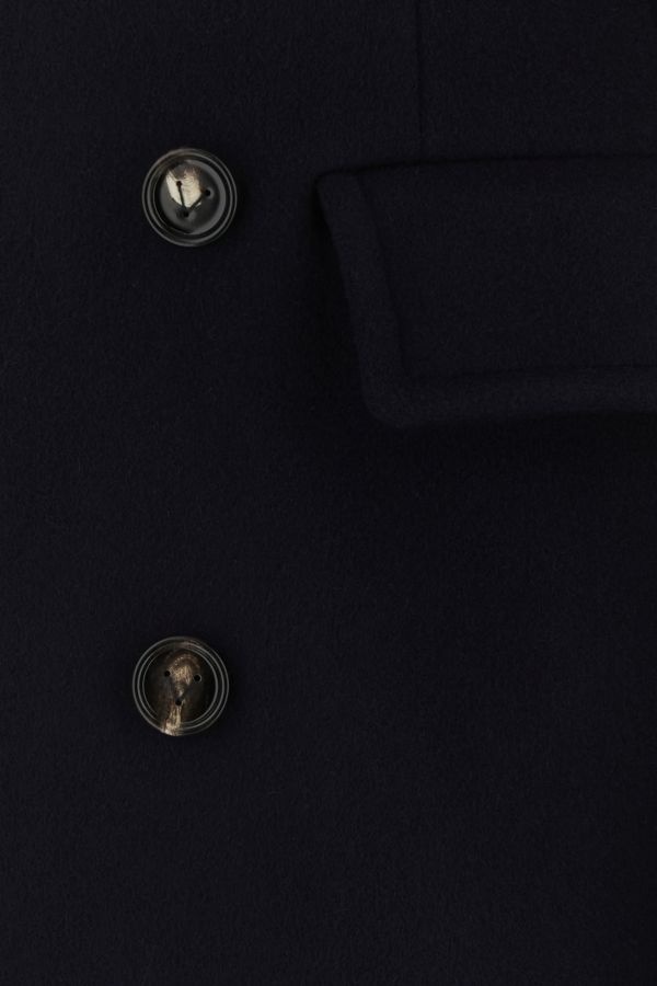 Midnight blue wool blend cape coat - 6