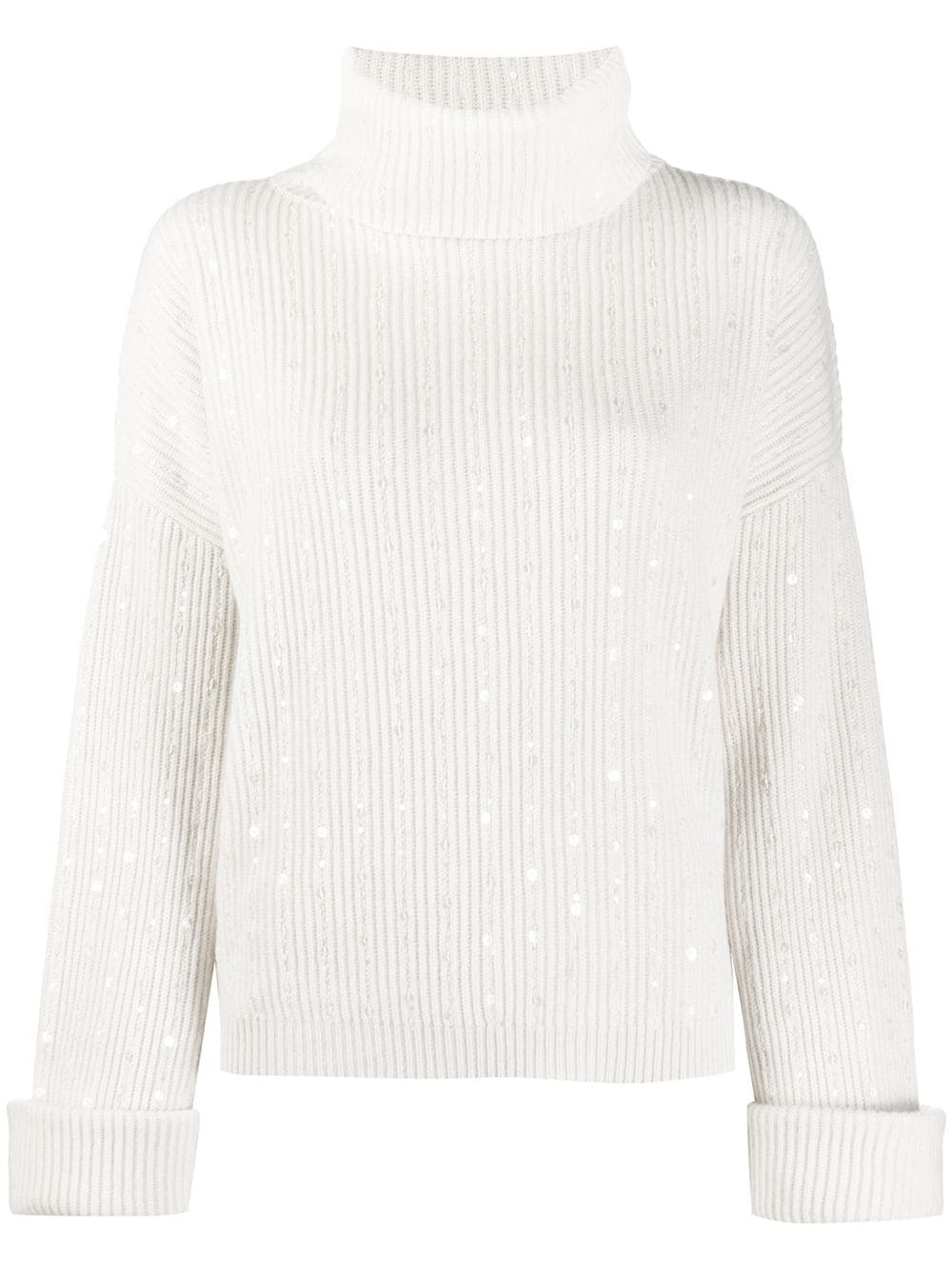 sequinned roll-neck jumper - 1