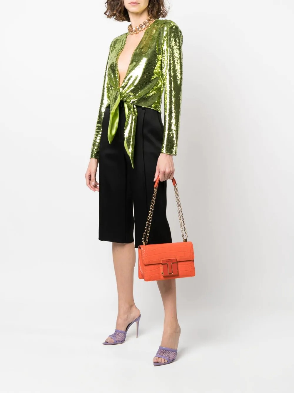 crocodile-effect shoulder bag - 2