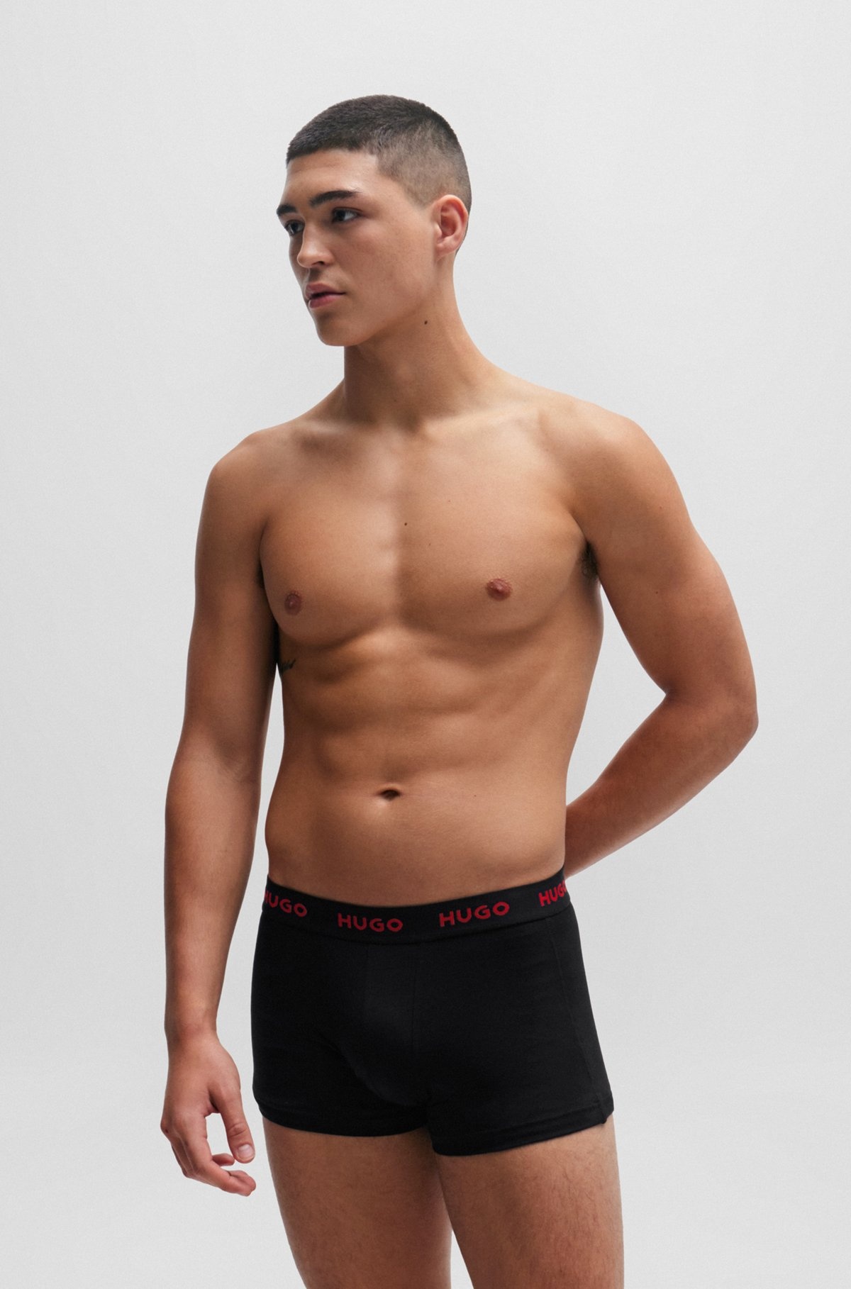 TRIPLE-PACK OF STRETCH-COTTON TRUNKS WITH LOGO WAISTBANDS - 7
