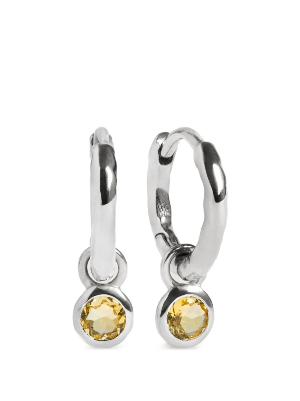 citrine-pendant hoop earrings - 1