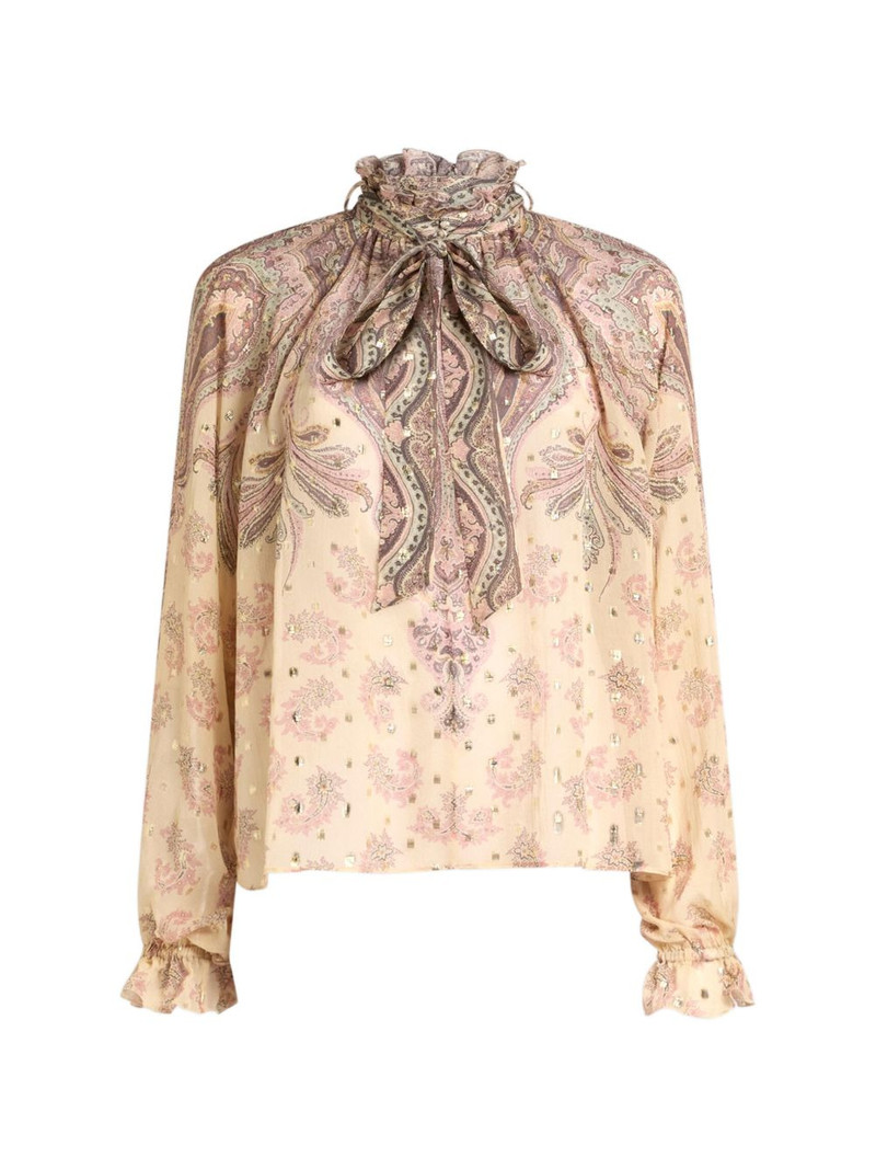 scarf print silk blouse 1