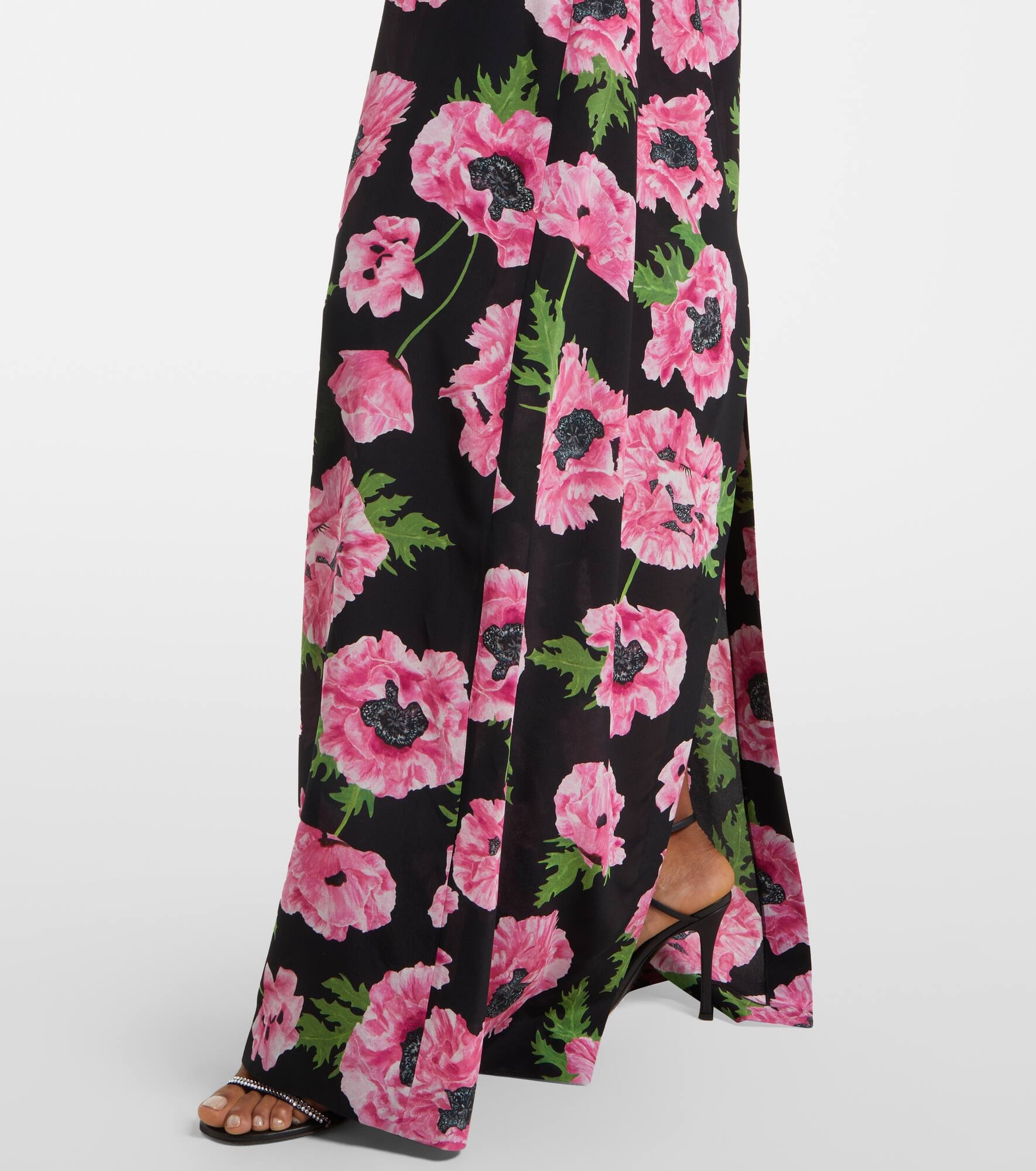 Floral printed silk maxi dress - 6