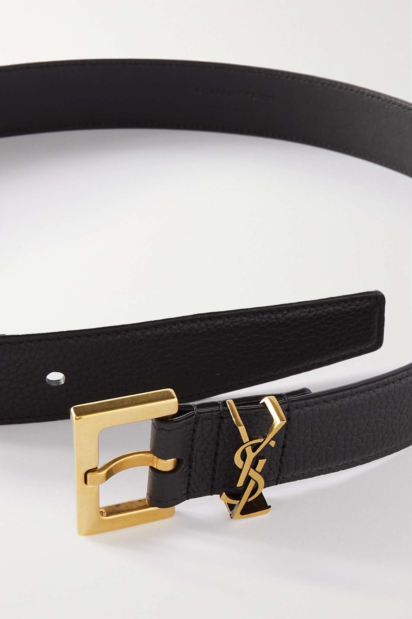 Monogramme textured-leather belt - 3