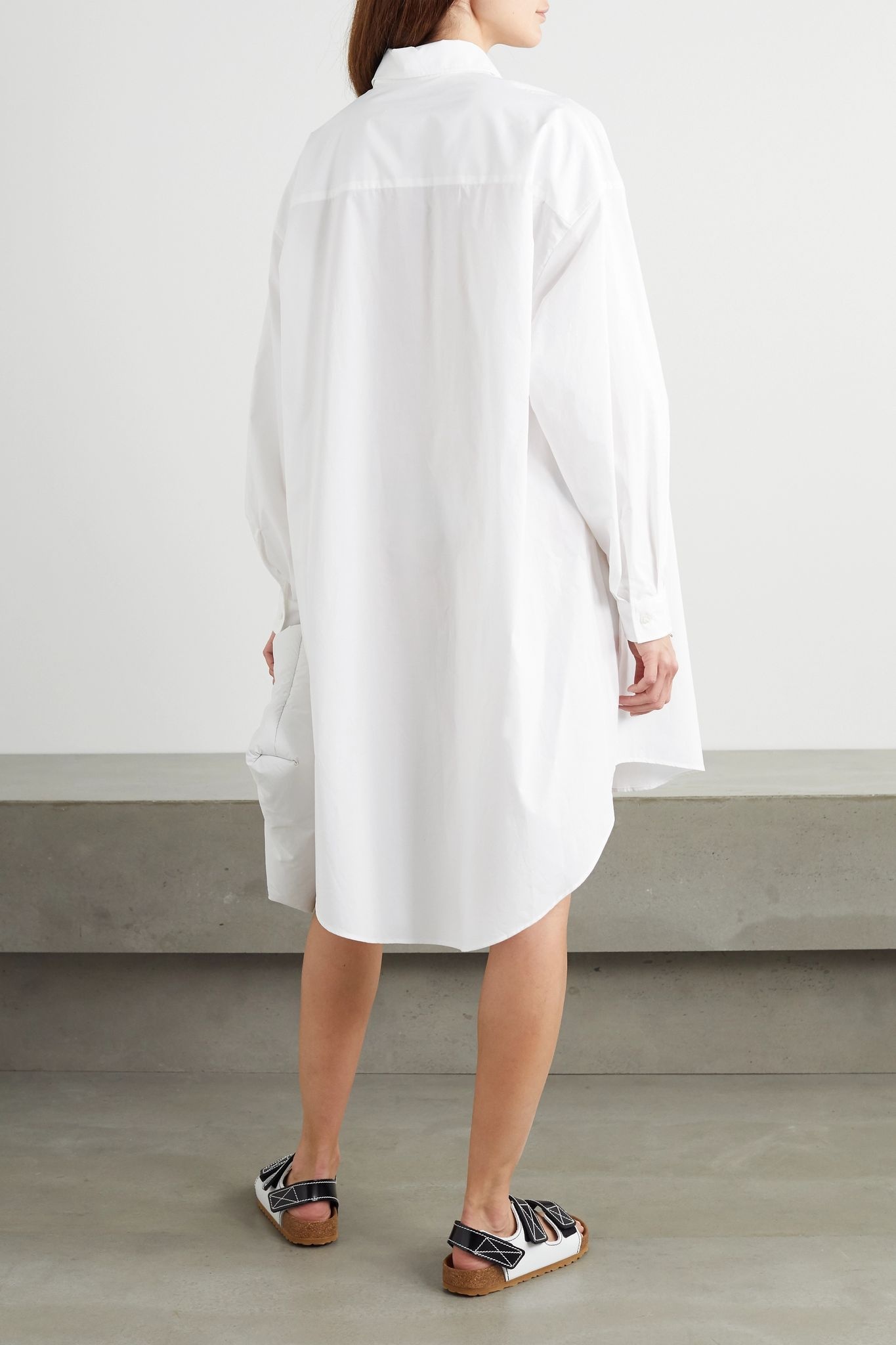 Oversized embroidered cotton-poplin shirt dress - 3