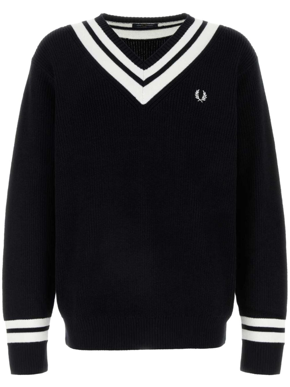 stripe-trim jumper - 1