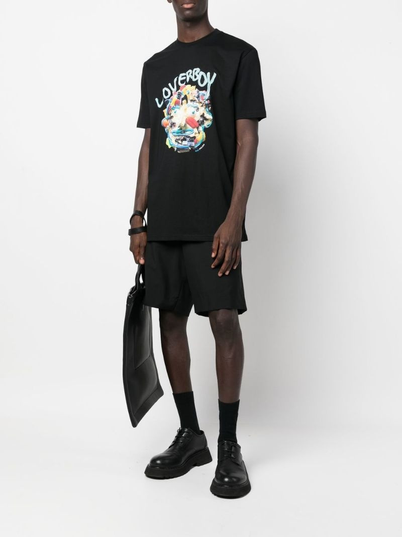 CHARLES JEFFREY LOVERBOY graphic logo-print short-sleeve T-shirt outlook