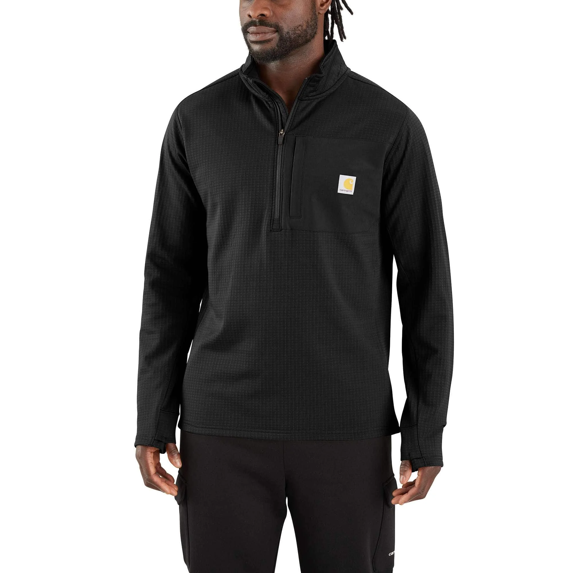 Carhartt Force® Relaxed Fit Mock Neck Half-Zip Fleece-Lined Shirt - 1