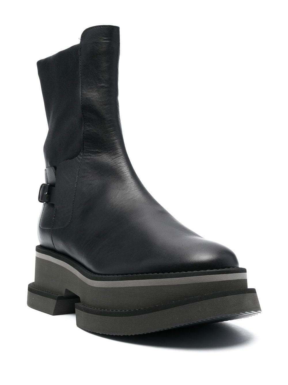 platform sole leather ankle boots - 2