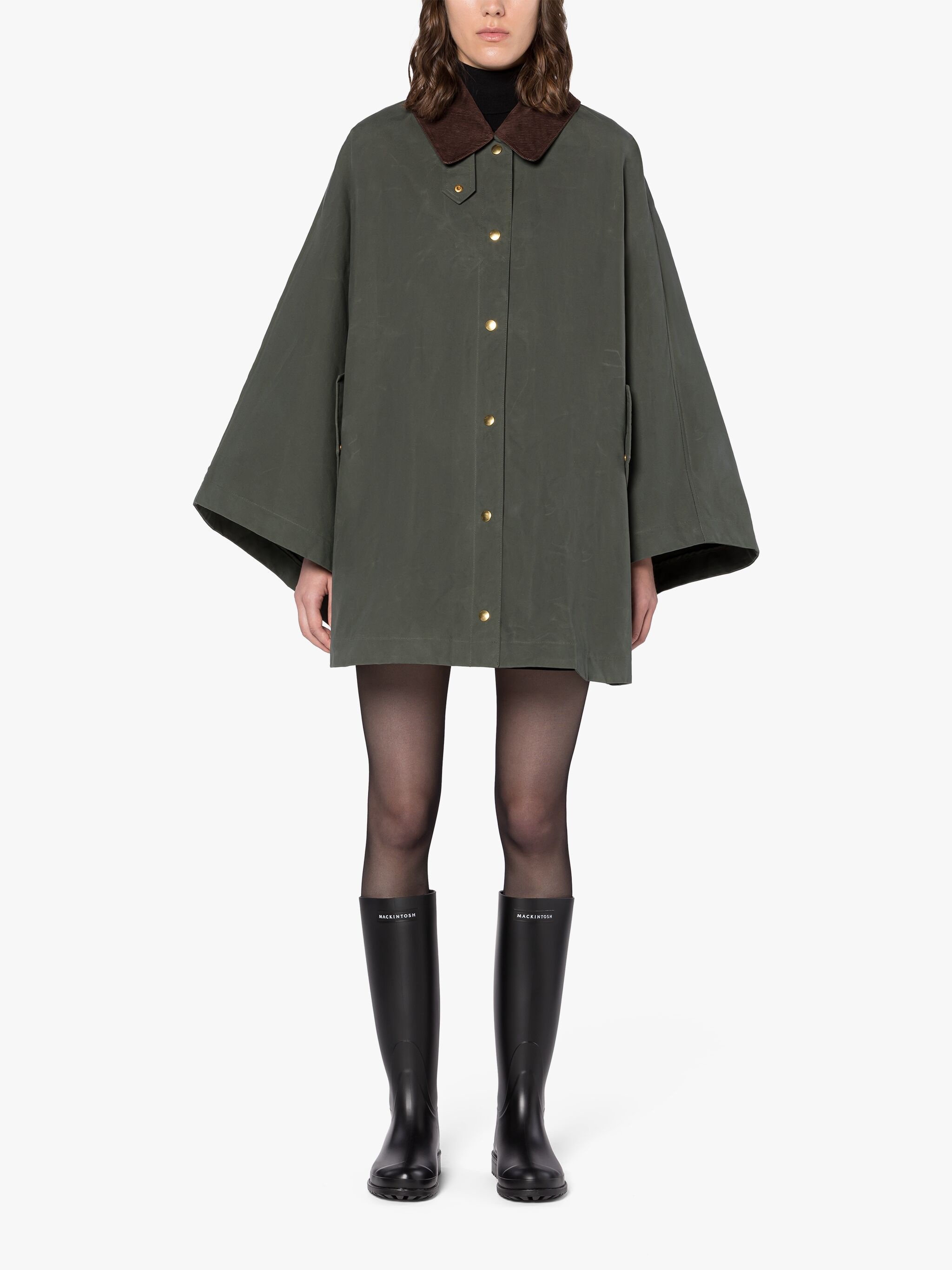 CORA GREEN WAXED COTTON FIELD COAT - 3