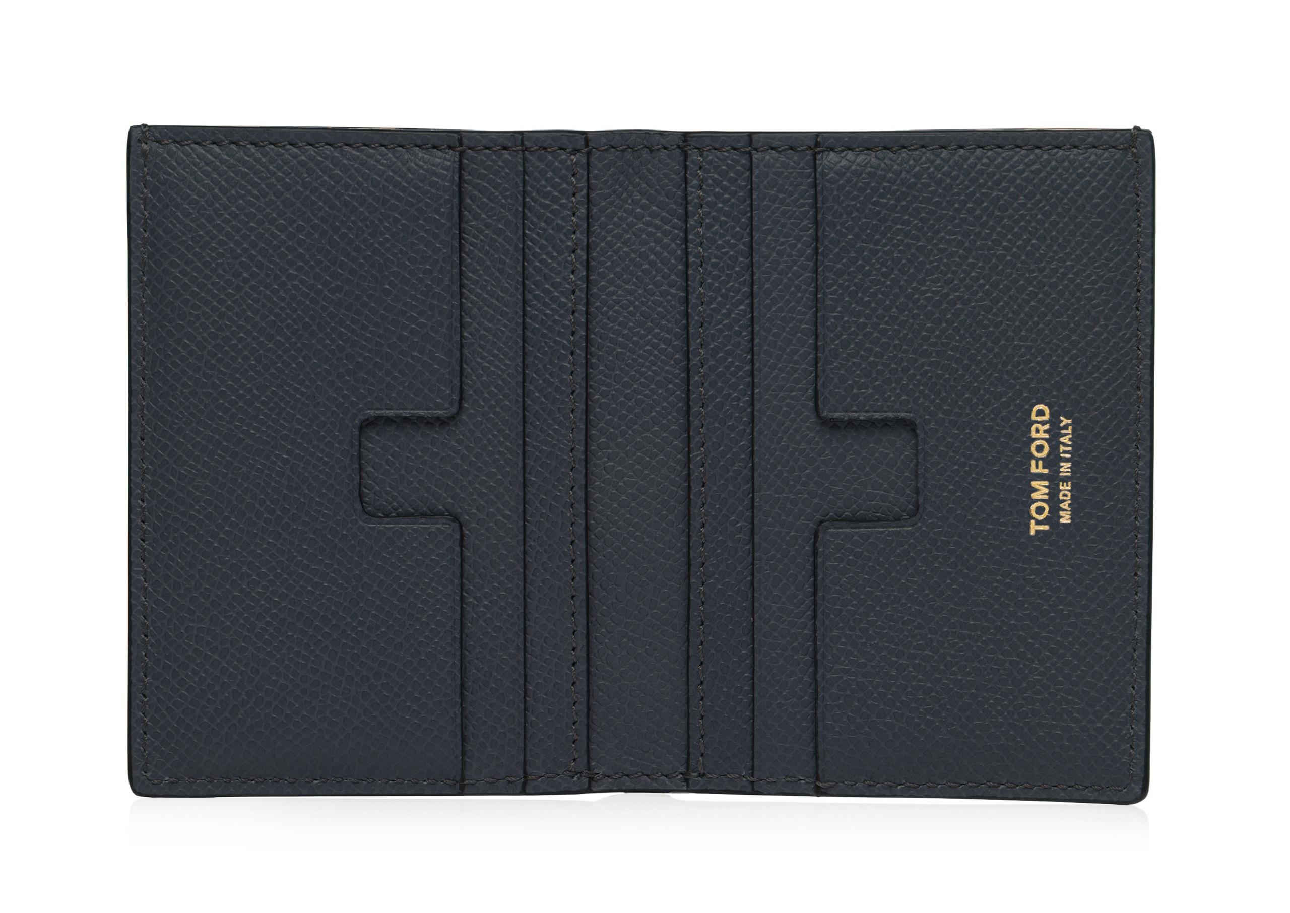 SMALL GRAIN LEATHER FOLDING CARDHOLDER - 2