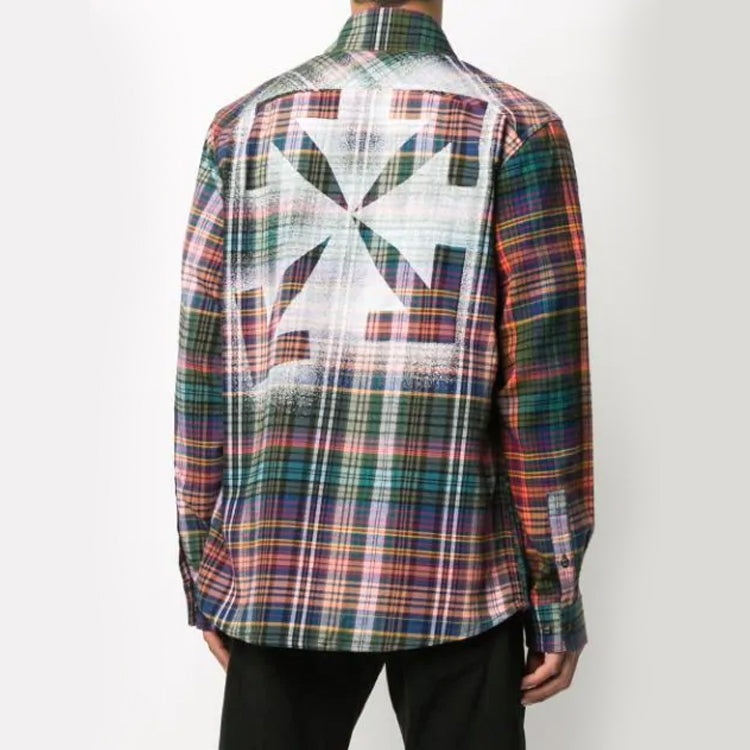Off-White Stencil Flannel Check Shirt OMGA133E20FAB0012010 - 4
