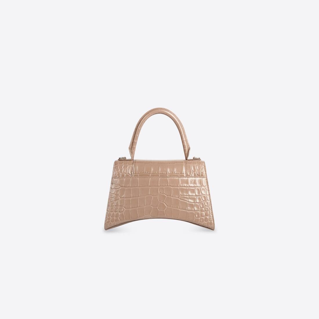 Women's Hourglass Small Handbag Crocodile Embossed in Brown - 2