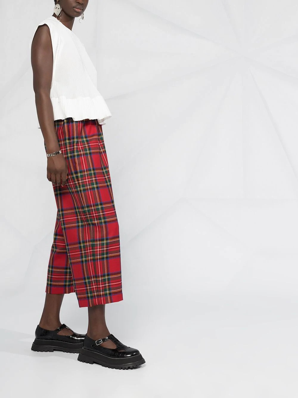 cropped tartan trousers - 6