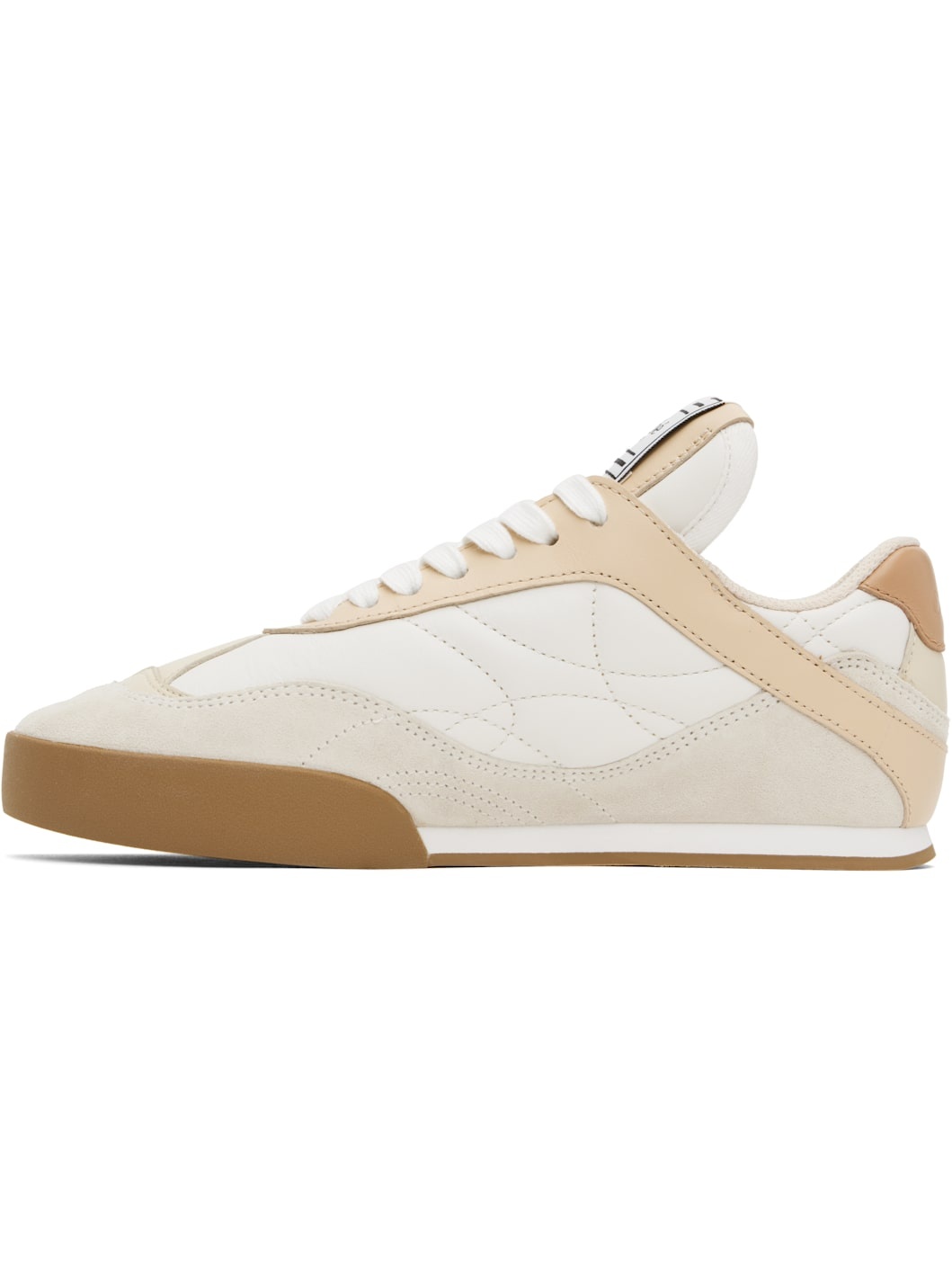 Beige & White ' Kick' Sneakers - 3