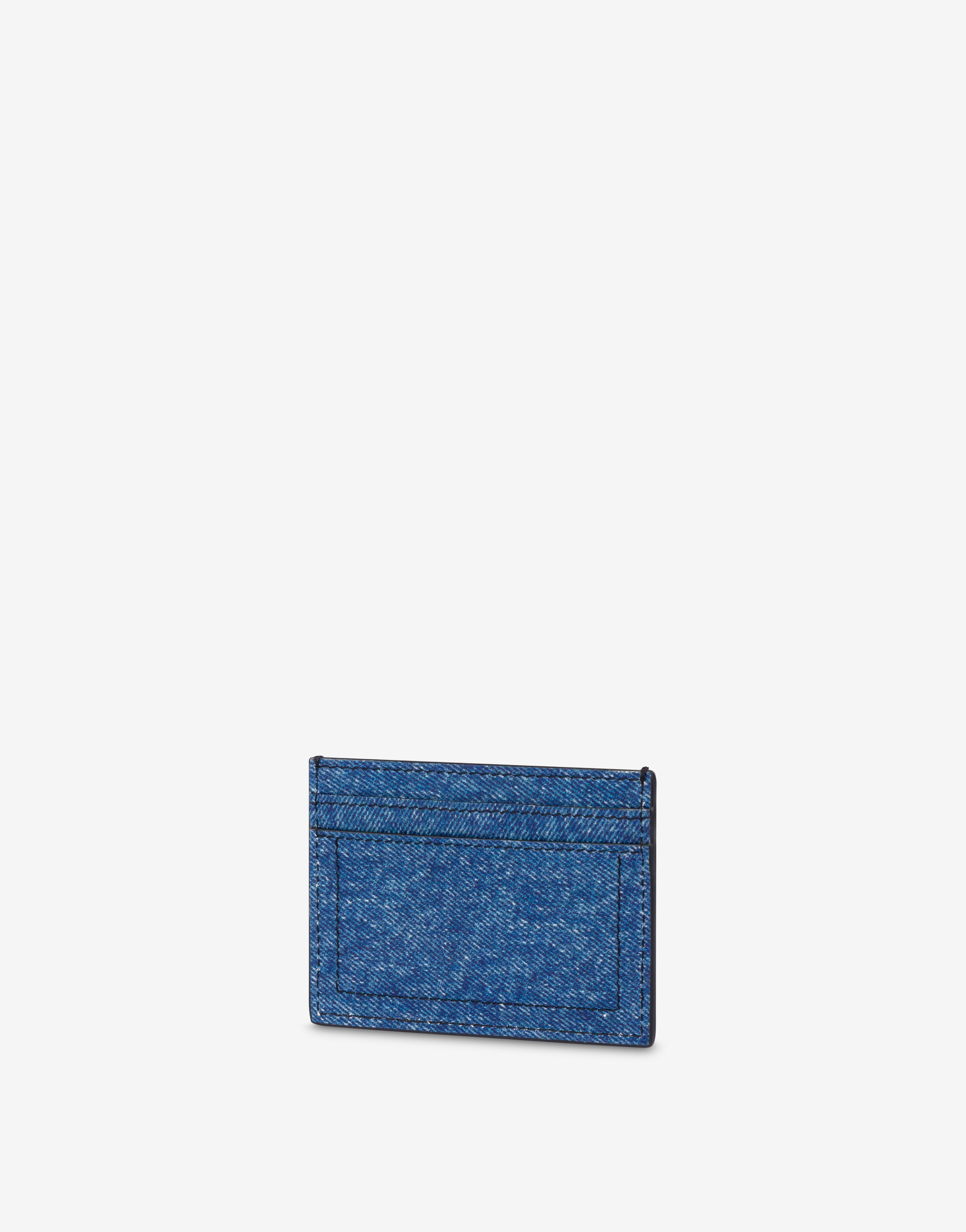 DENIM PRINT NAPPA LEATHER CARD HOLDER - 2