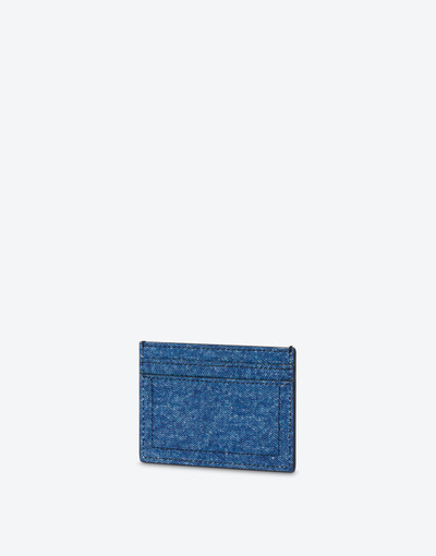 Moschino DENIM PRINT NAPPA LEATHER CARD HOLDER outlook