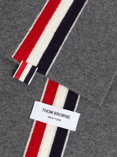 Thom Browne Medium Grey Jersey Stitch Superfine Merino Wool Intarsia Stripe Scarf outlook
