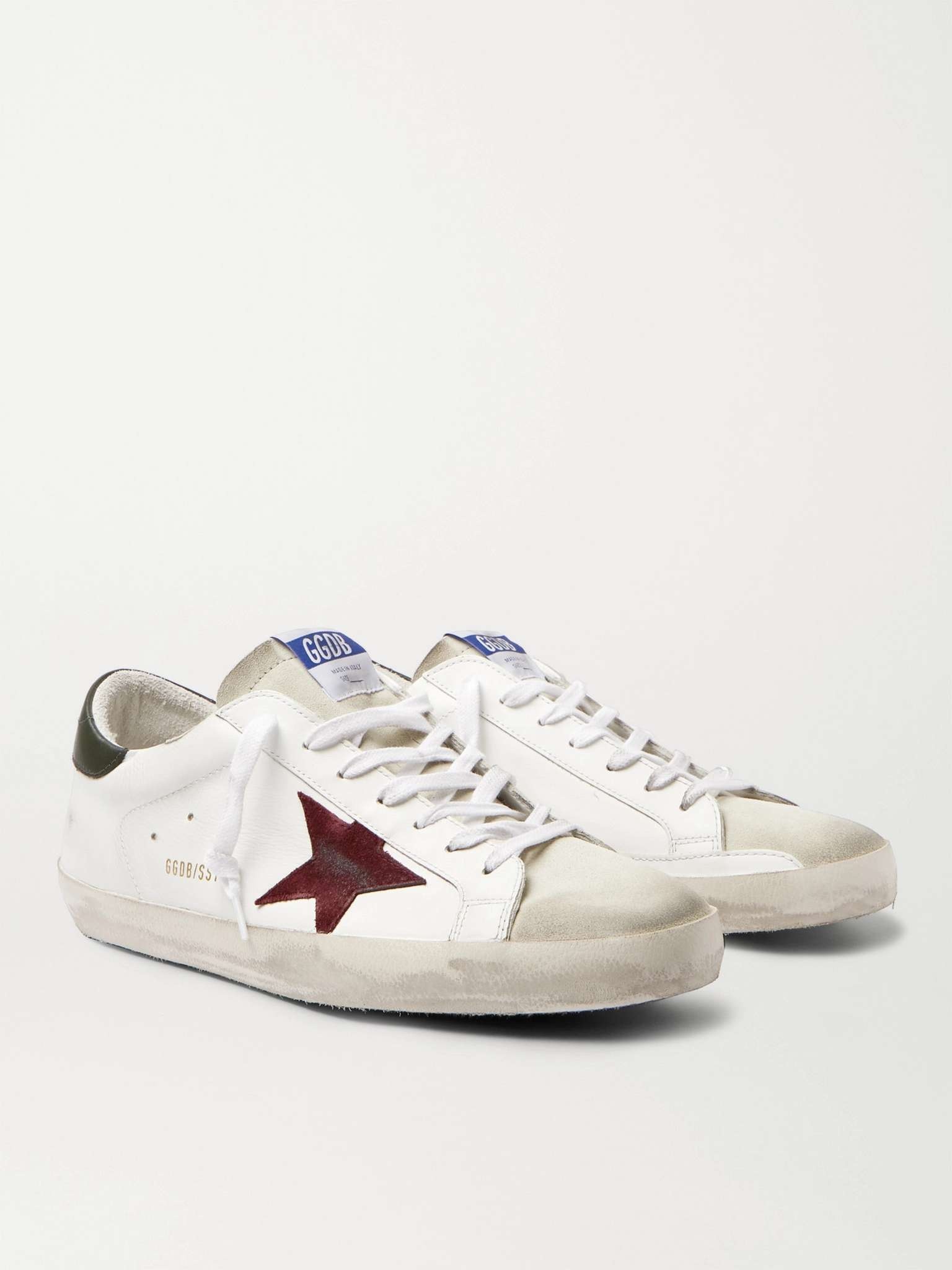 Superstar Distressed Leather and Suede Sneakers - 4