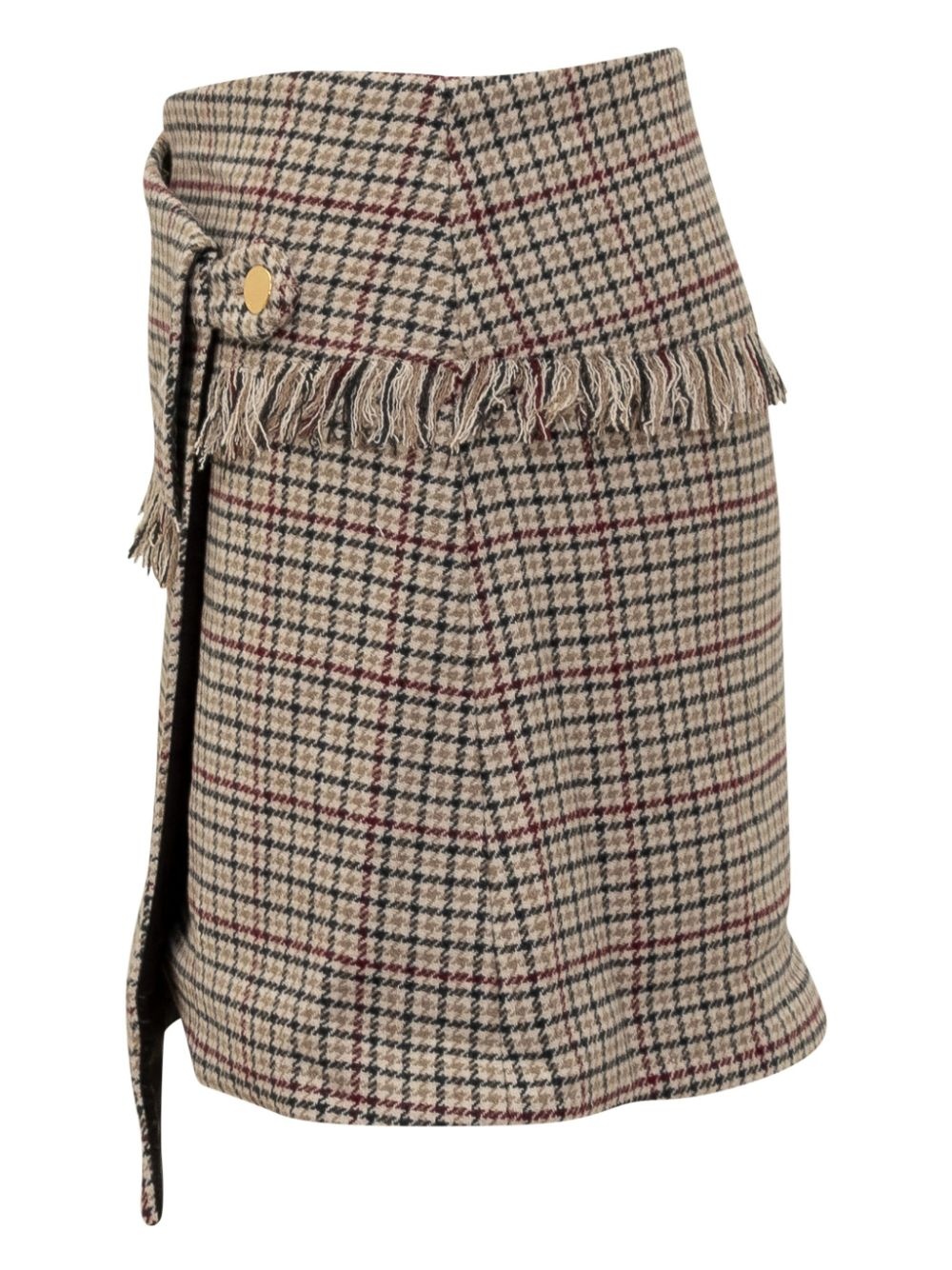 checked wrap mini skirt - 3