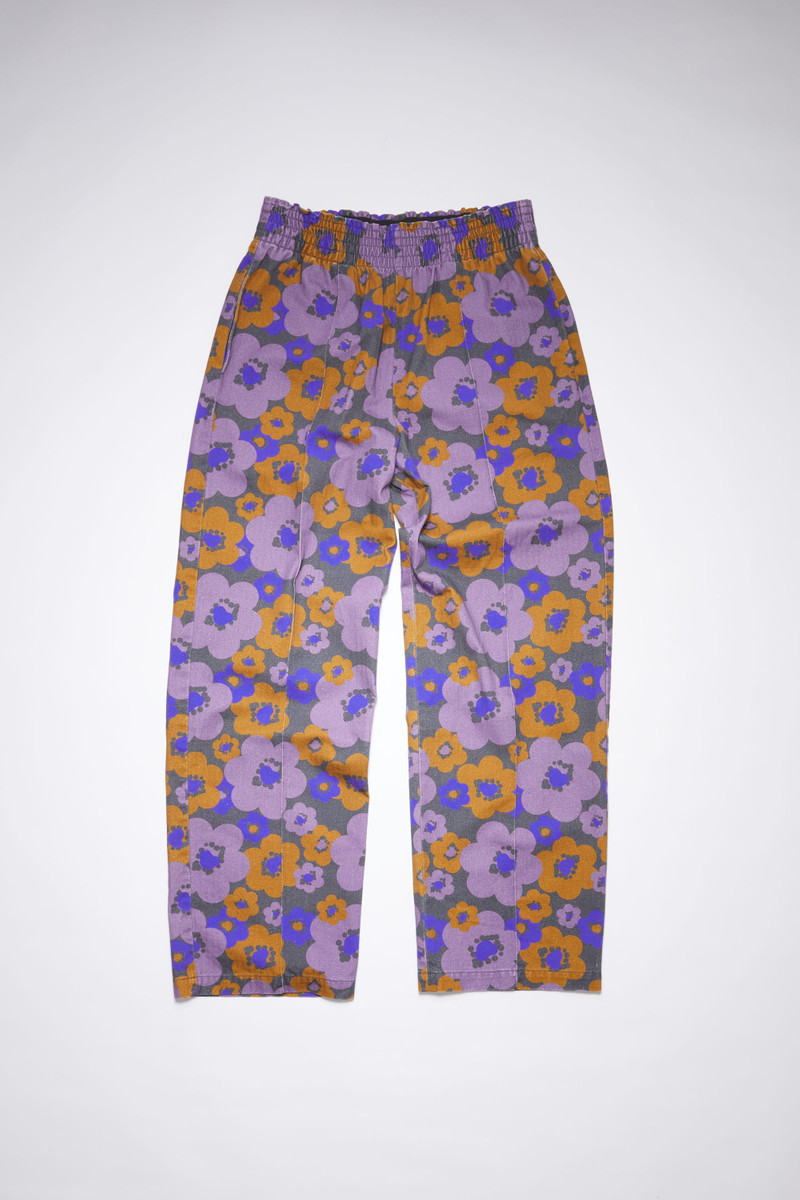 Flower print trousers - Purple/brown 1