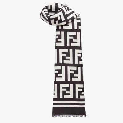 FENDI Black wool and silk scarf outlook