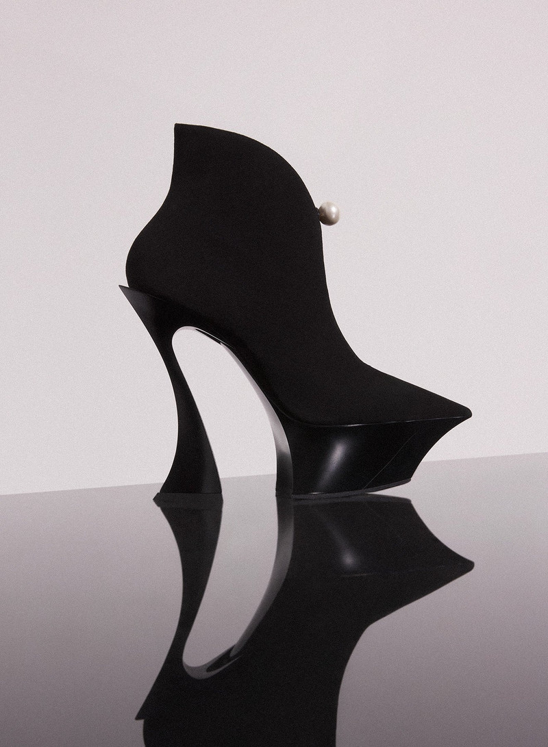 black suede platform fang 95 ankle boots - 1