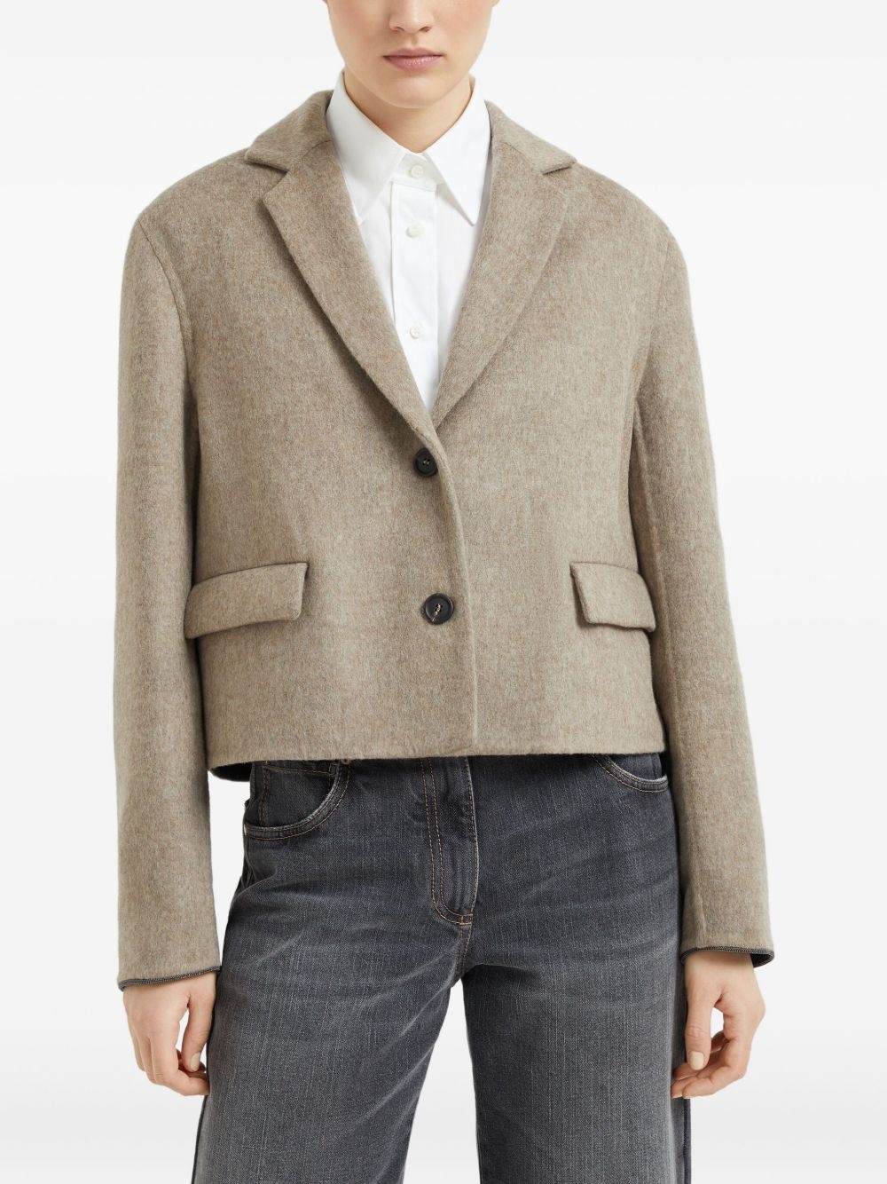cropped blazer - 3