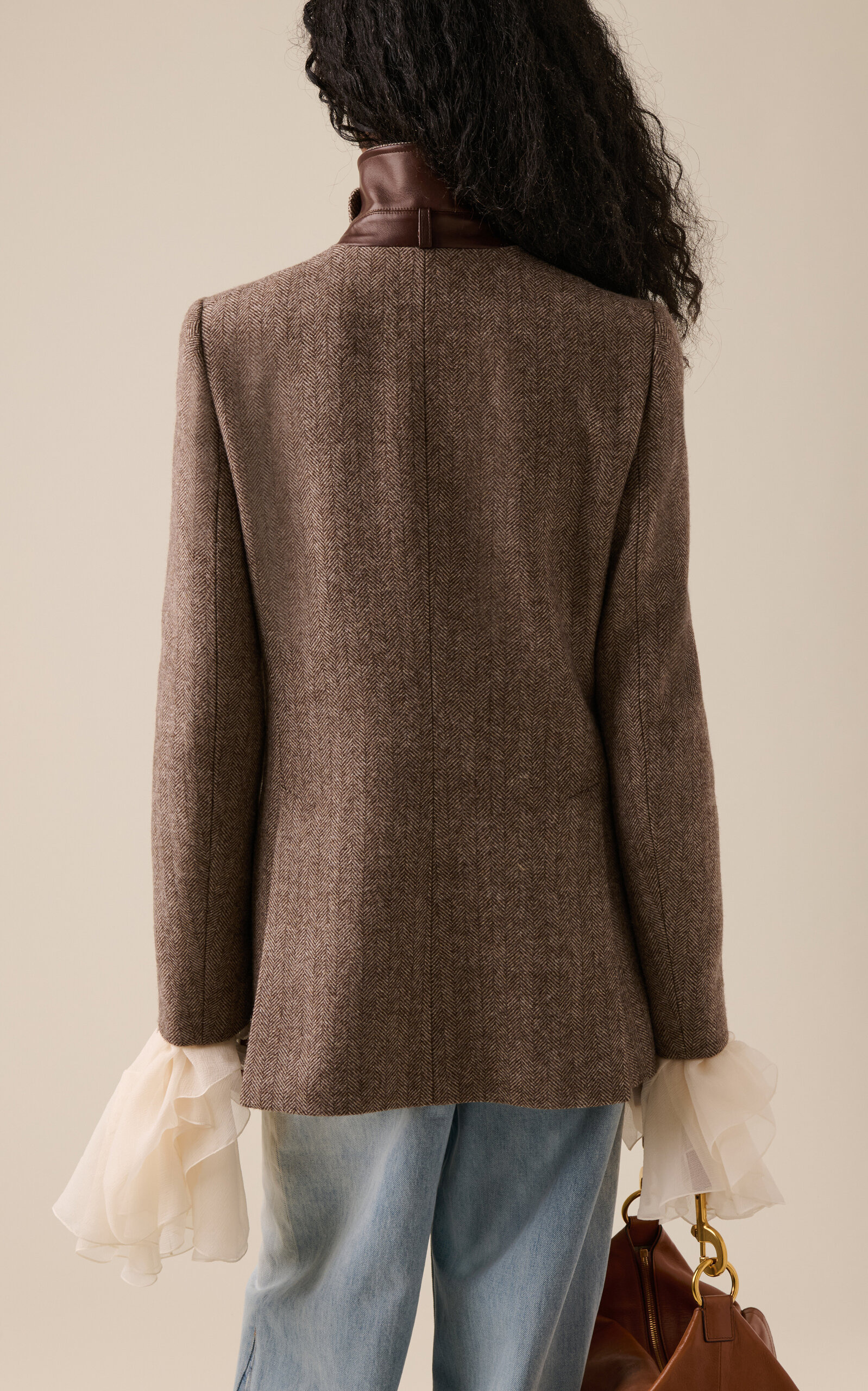 Pocket-Detailed Herringbone Wool Jacket brown - 4