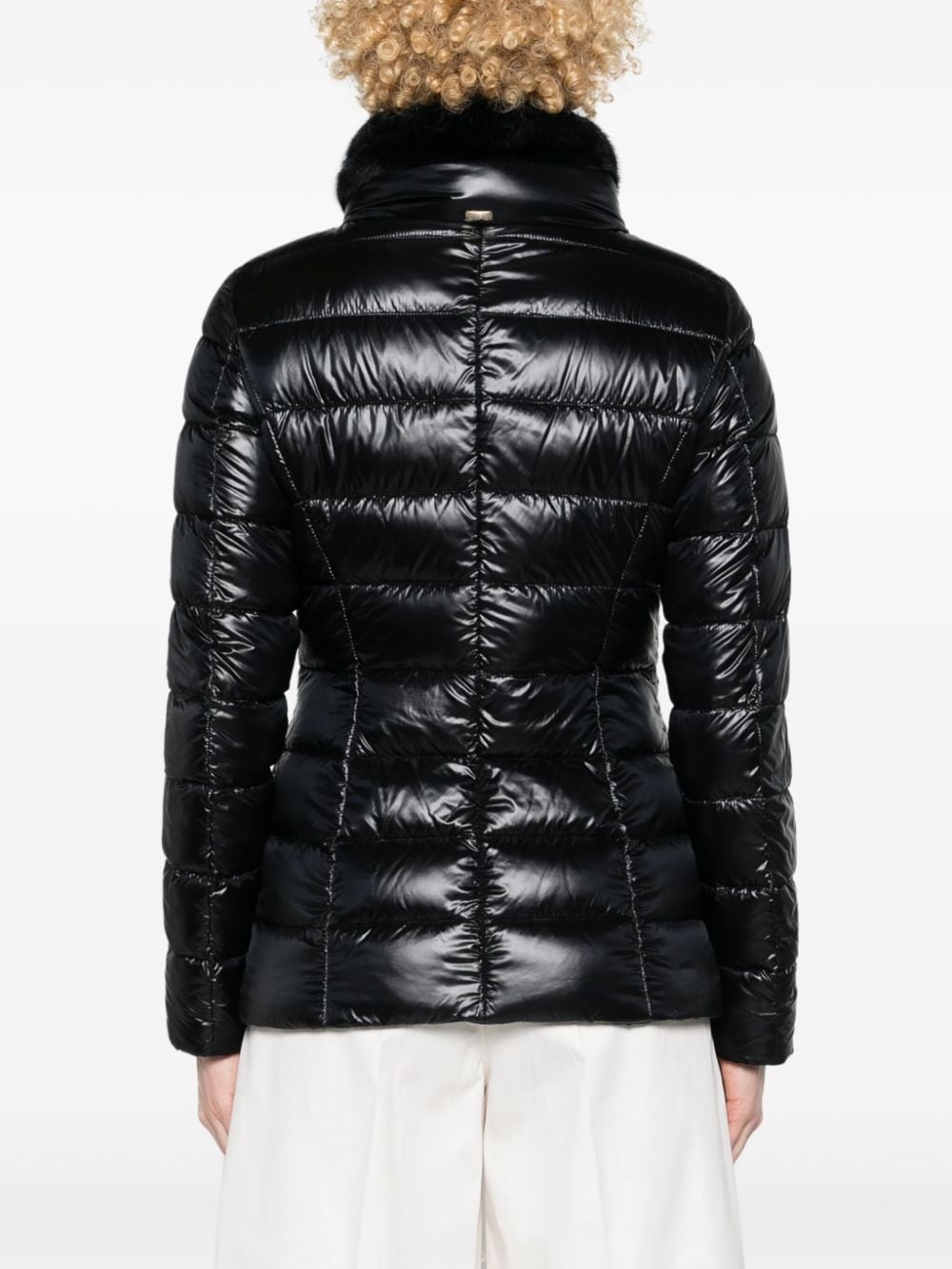 belted high-neck down jacket - 4