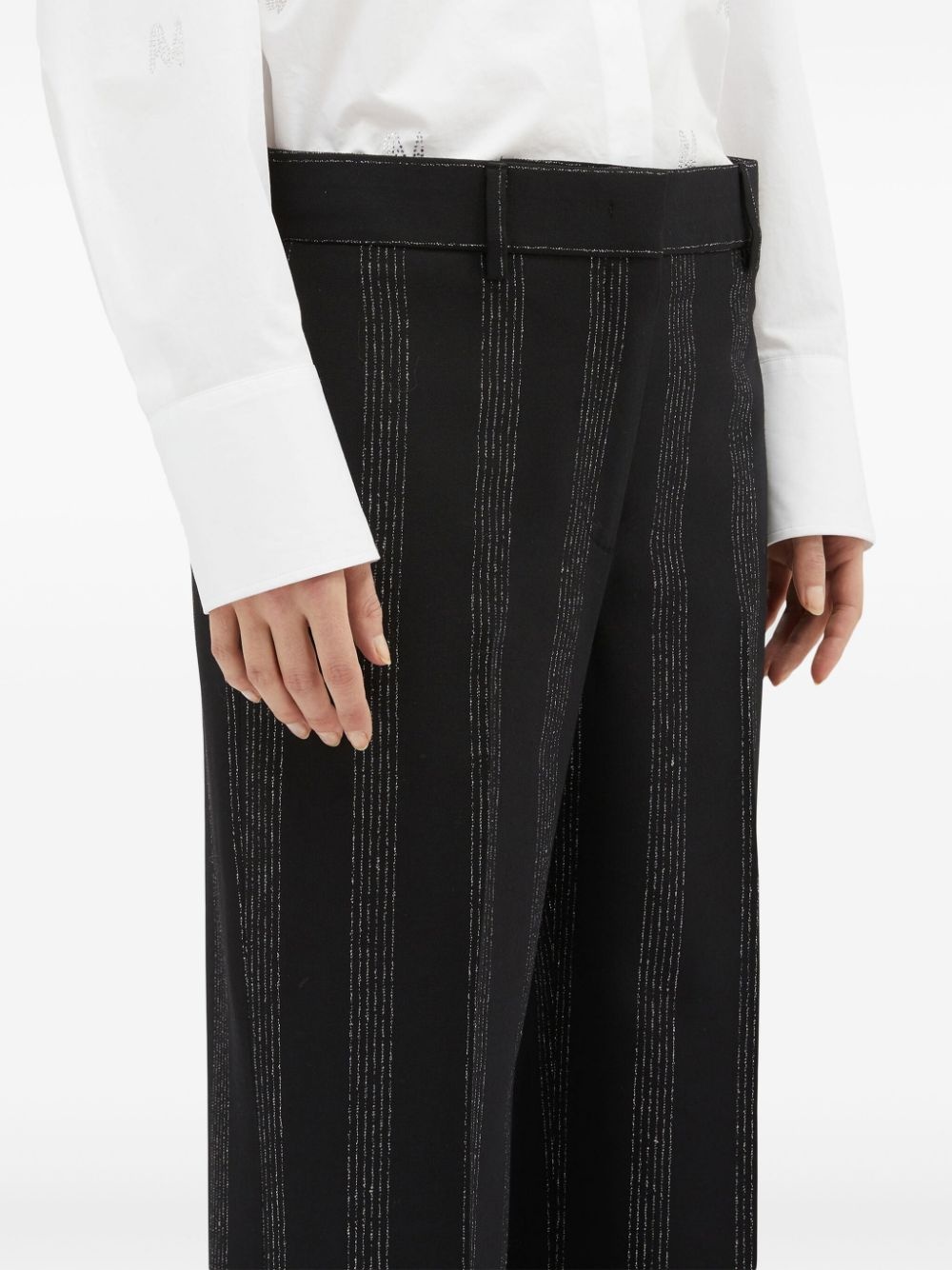 striped wide-leg trousers - 5