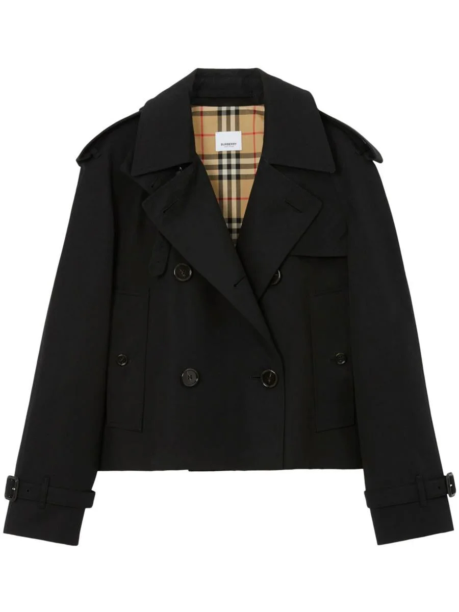 Burberry Cotton Cropped Trench Coat - 1
