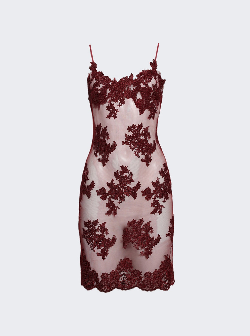 Lace Slip Dress Red 1