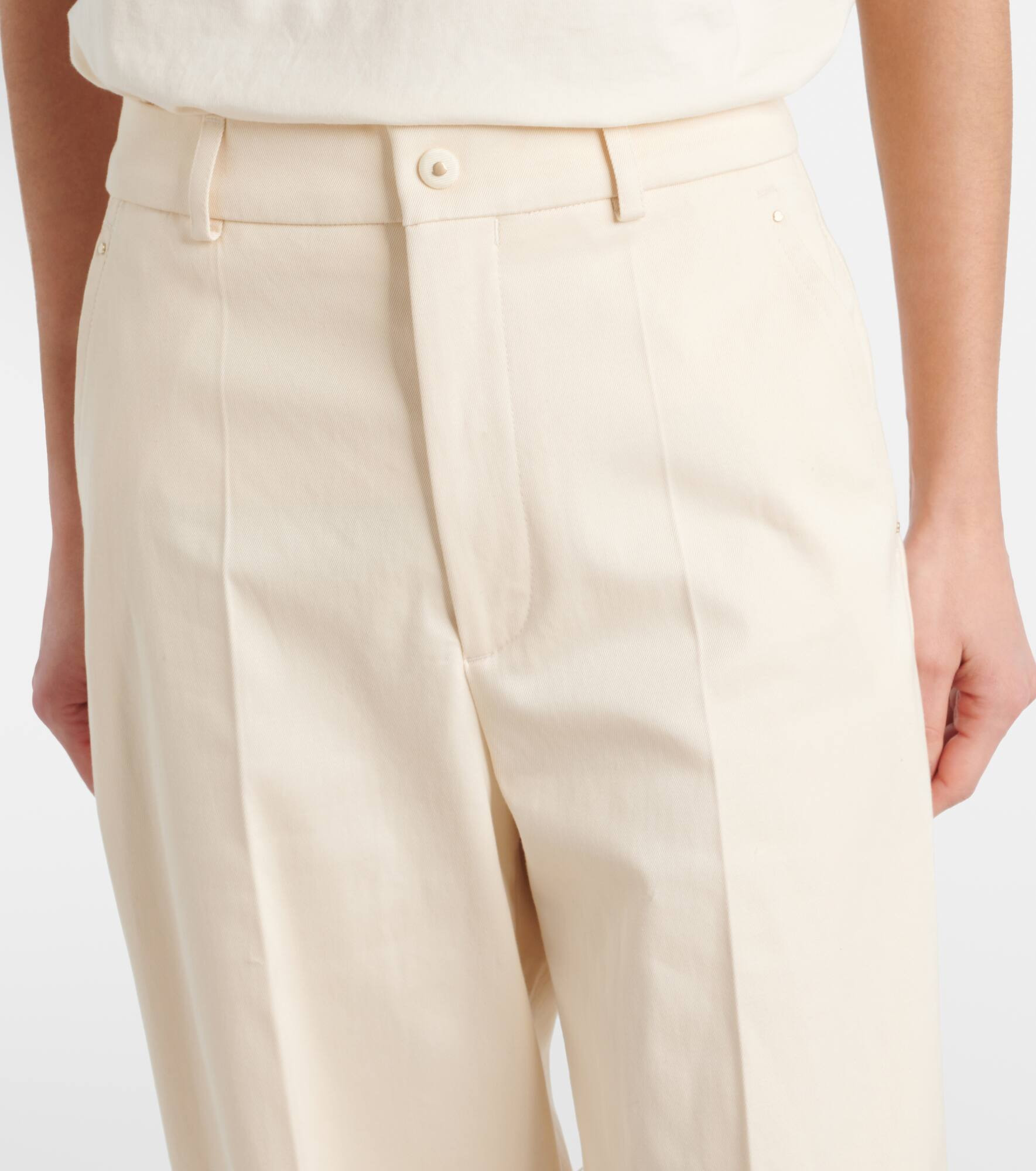 High-rise cotton wide-leg pants - 4