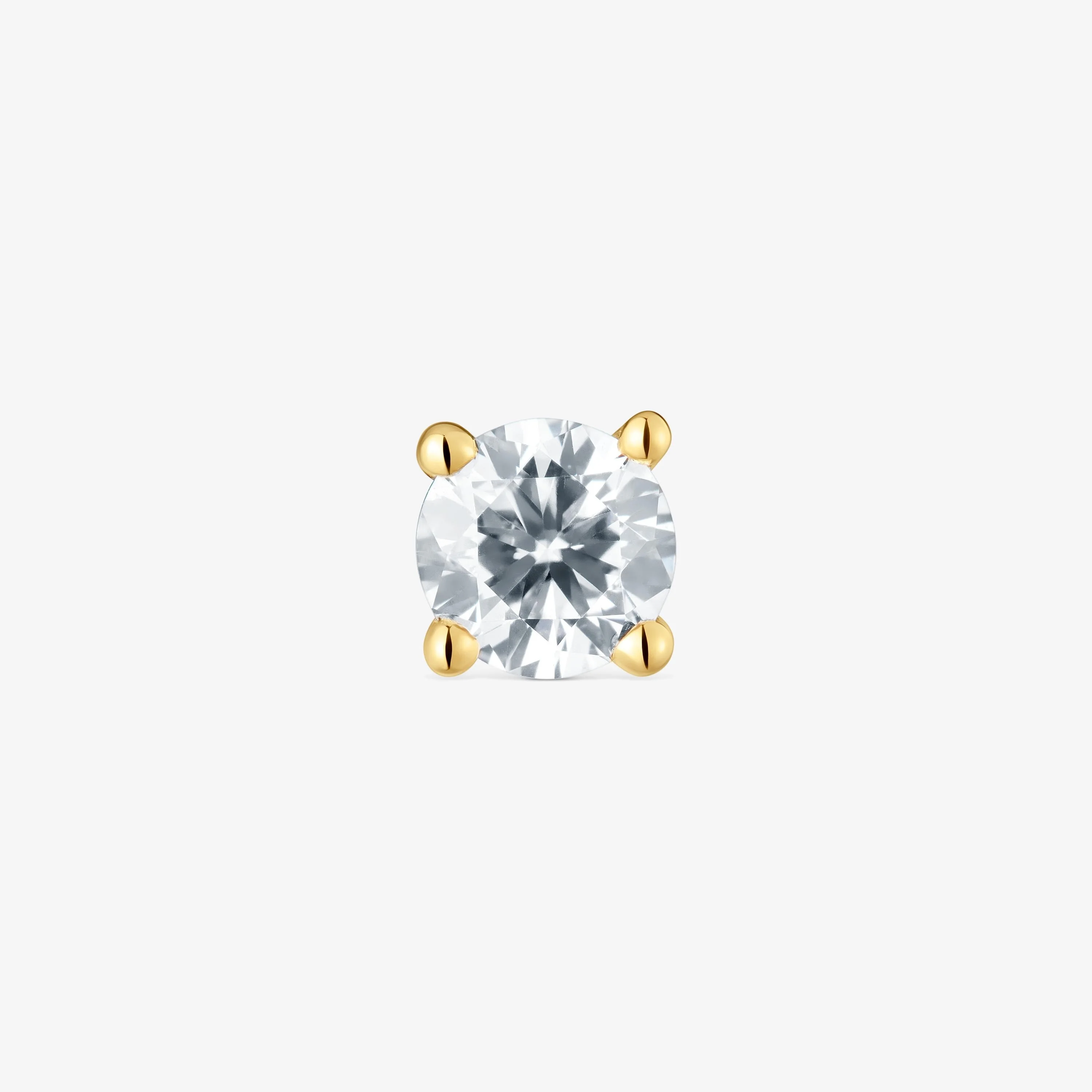 14K solid gold Ear piercing with 0.10ct lab-grown diamond Shine LGD - 1