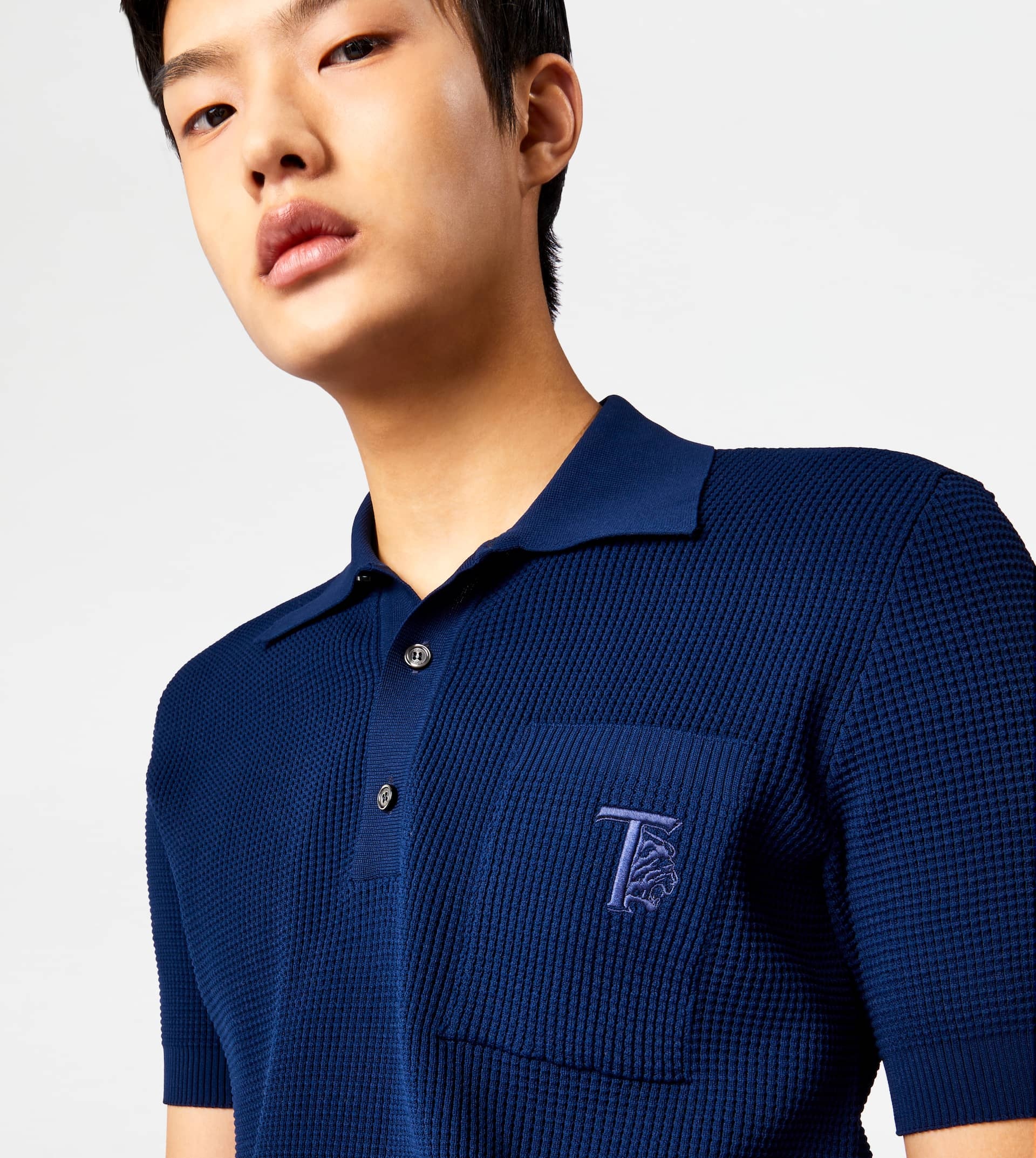 POLO SHIRT IN KNIT - BLUE - 2