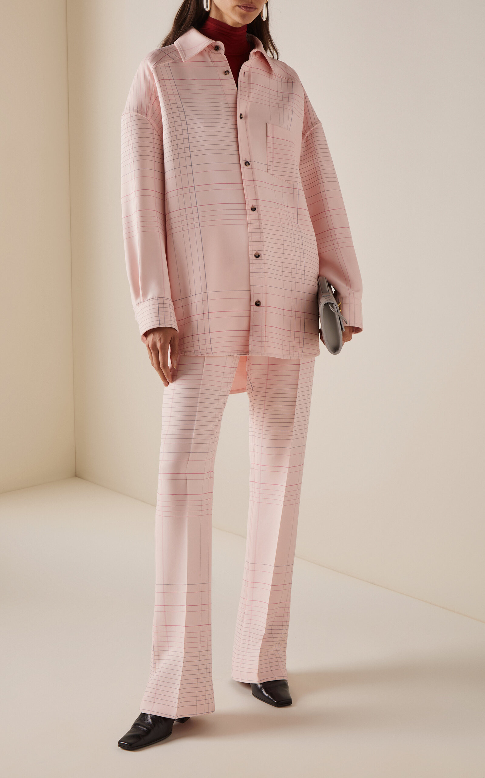 Striped Stretch-Crepe Shirt light pink - 3