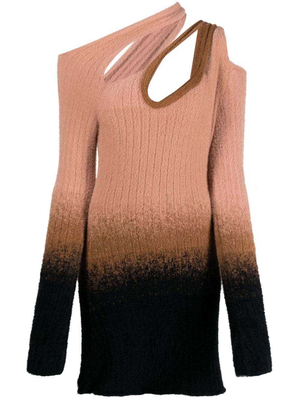 gradient-effect knitted mini dress - 1