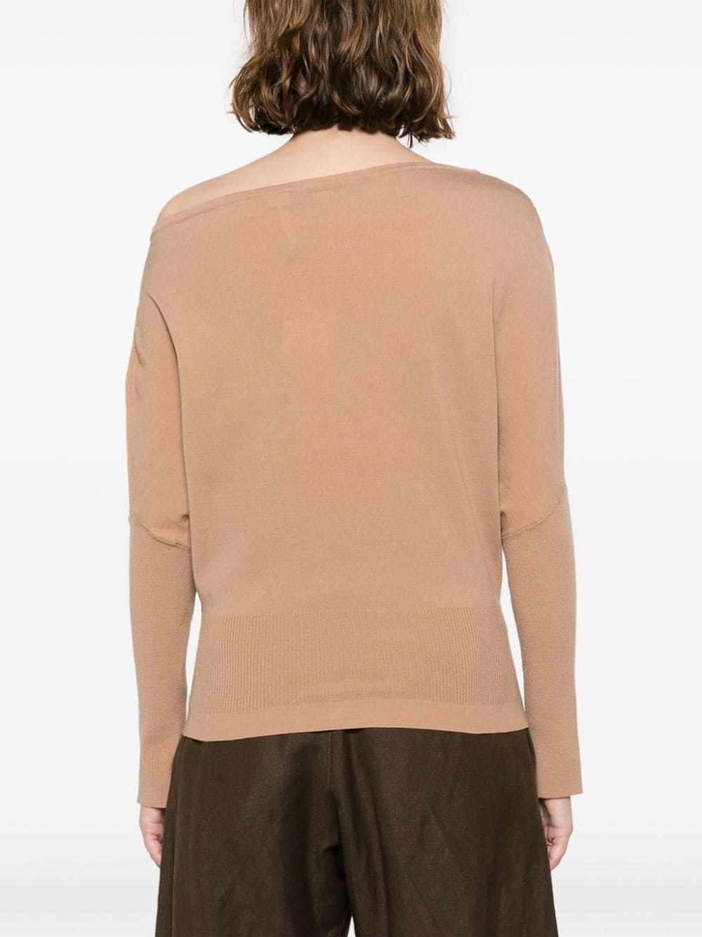off-shoulder wool-blend jumper - 4