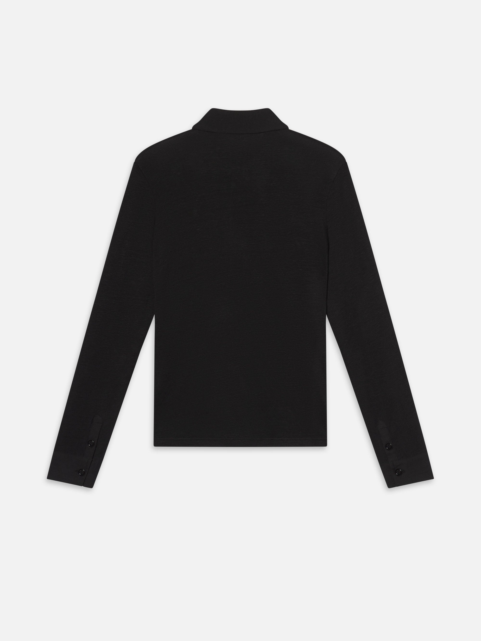 The Long Sleeve Caddy Polo in Black - 4