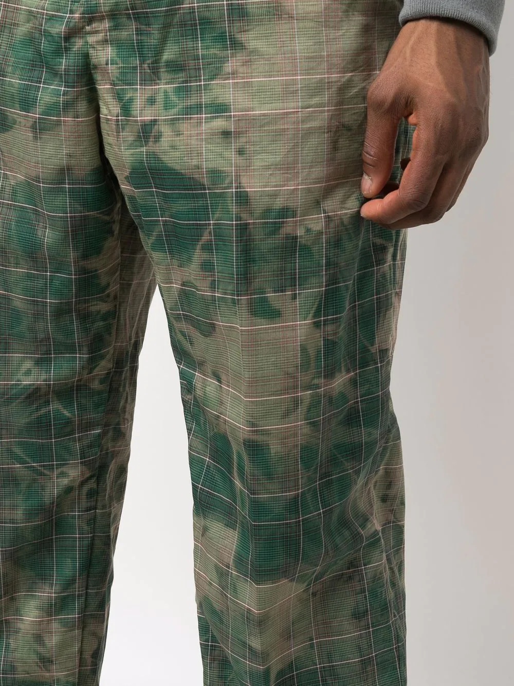 grid-print drawstring-waist trousers - 5