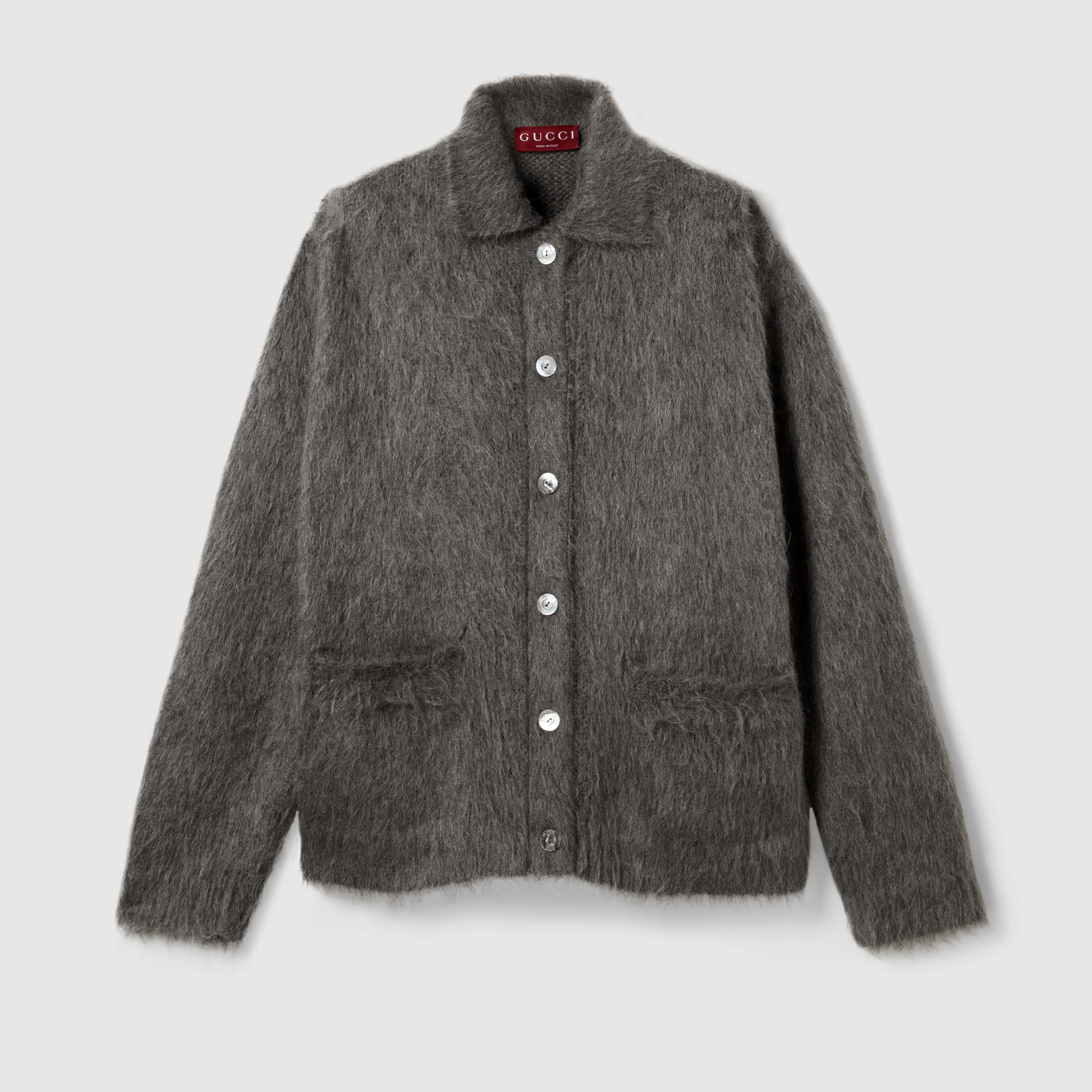 Brushed extra fine mohair cardigan - 1