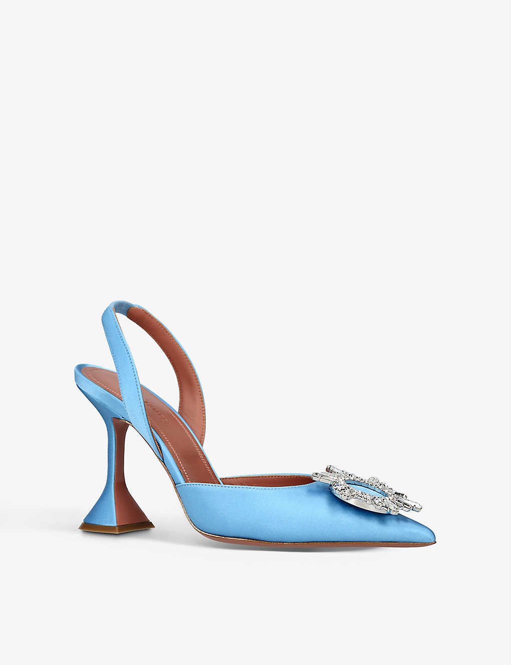 Begum crystal-embellished slingback satin heels - 3